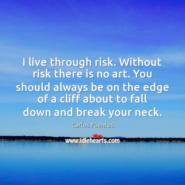 I live through risk. Without risk there is no art. You should Image
