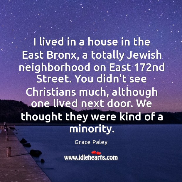 I lived in a house in the East Bronx, a totally Jewish Image