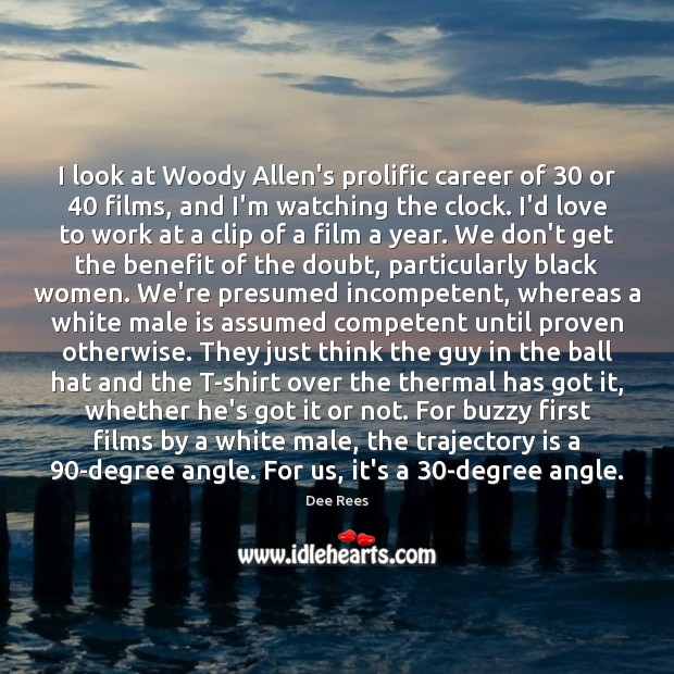I look at Woody Allen’s prolific career of 30 or 40 films, and I’m Dee Rees Picture Quote
