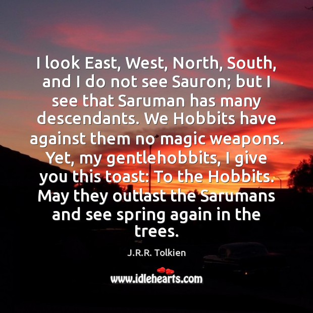 I look East, West, North, South, and I do not see Sauron; Image