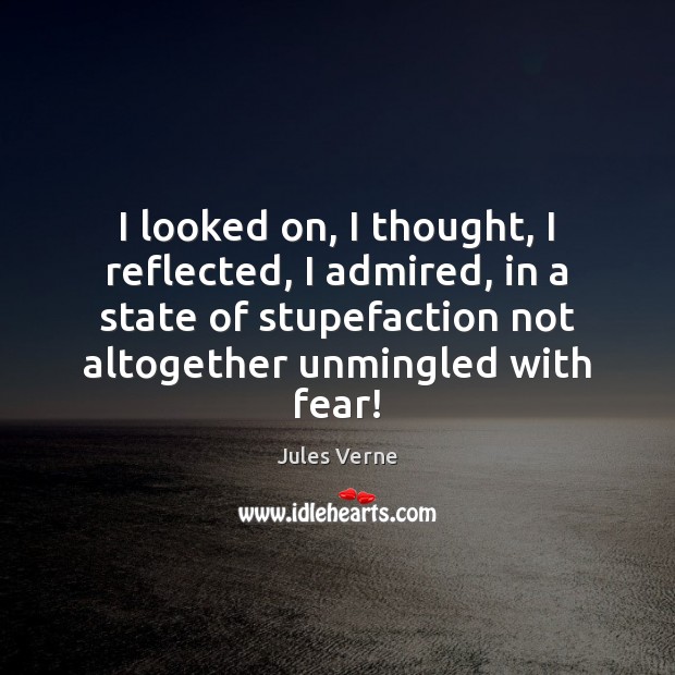 I looked on, I thought, I reflected, I admired, in a state Jules Verne Picture Quote