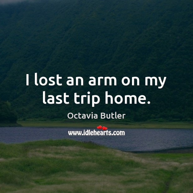 I lost an arm on my last trip home. Image