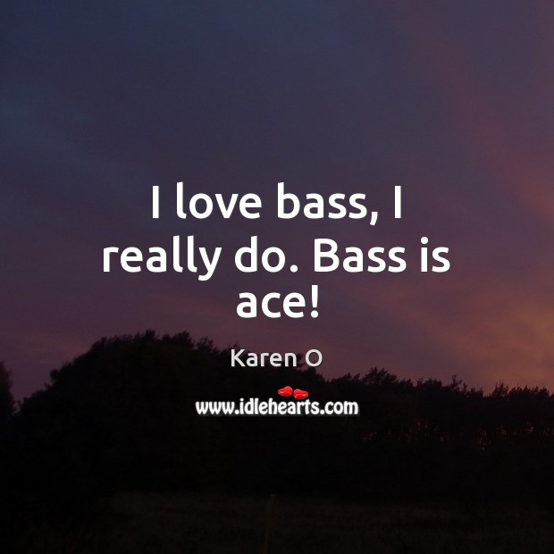 I love bass, I really do. Bass is ace! Karen O Picture Quote