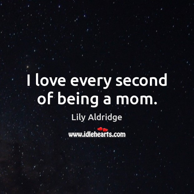 I love every second of being a mom. Lily Aldridge Picture Quote