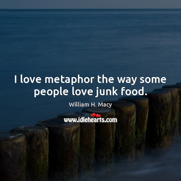 I love metaphor the way some people love junk food. William H. Macy Picture Quote