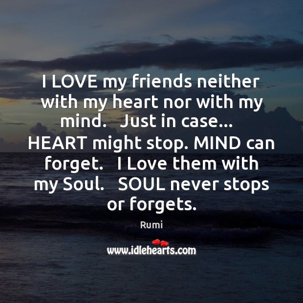 I LOVE my friends neither with my heart nor with my mind. Image