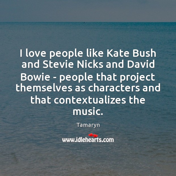 I love people like Kate Bush and Stevie Nicks and David Bowie Tamaryn Picture Quote