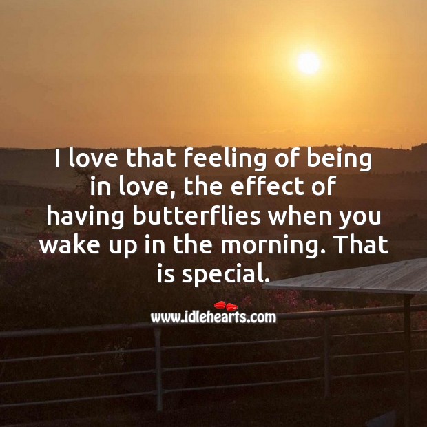 I love that feeling of being in love Cute Love Quotes Image