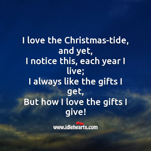 I love the christmas-tide Christmas Messages Image
