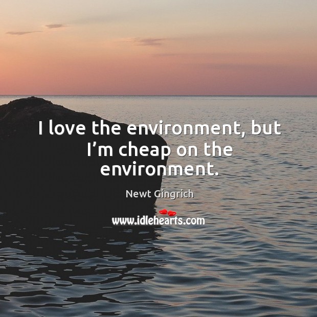 I love the environment, but I’m cheap on the environment. Image