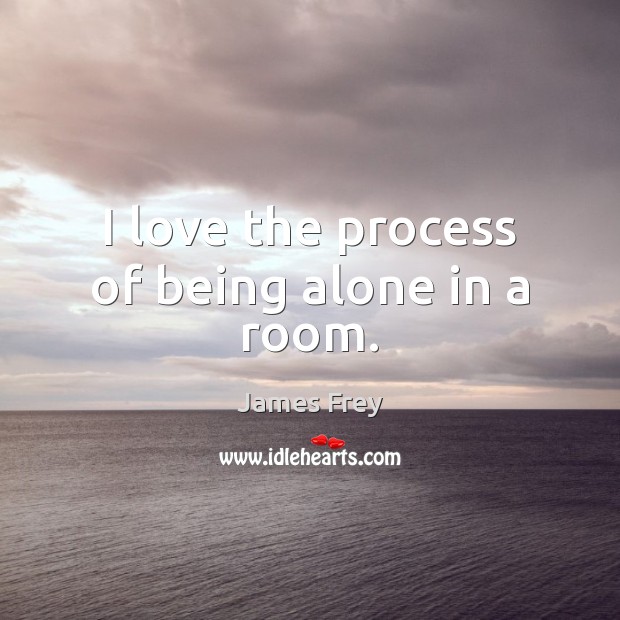 I love the process of being alone in a room. James Frey Picture Quote
