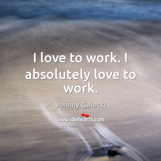 I love to work. I absolutely love to work. Johnny Galecki Picture Quote