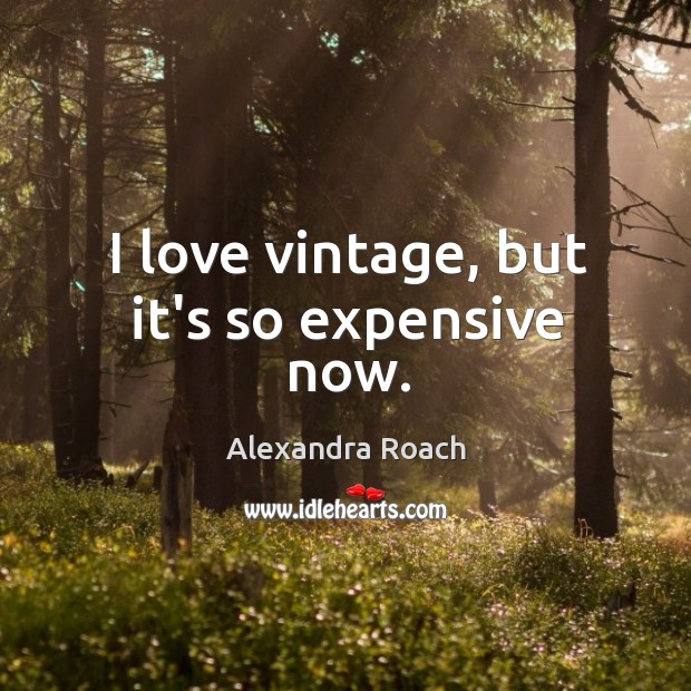 I love vintage, but it’s so expensive now. Alexandra Roach Picture Quote