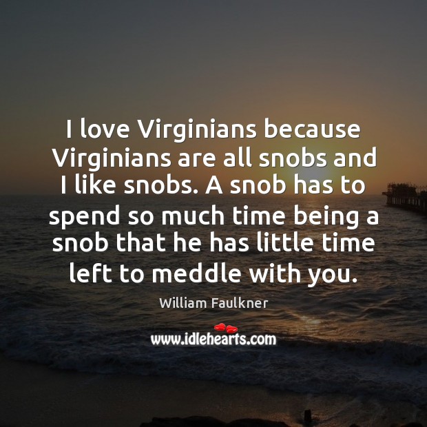 I love Virginians because Virginians are all snobs and I like snobs. Image