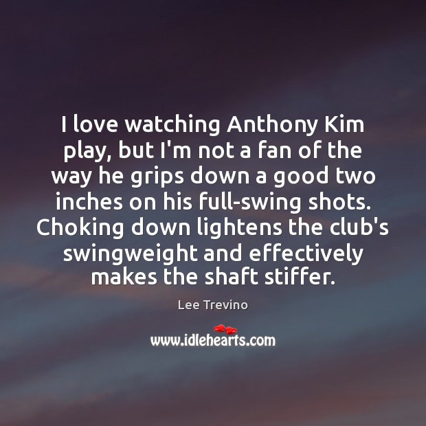 I love watching Anthony Kim play, but I’m not a fan of Image