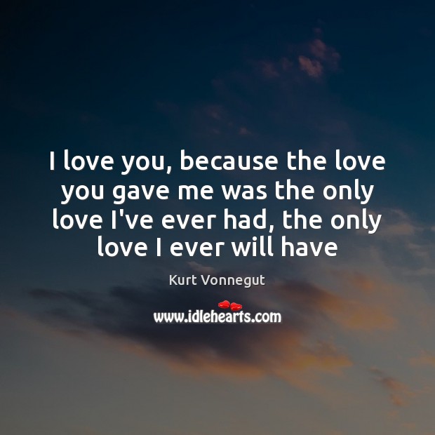 I love you, because the love you gave me was the only I Love You Quotes Image