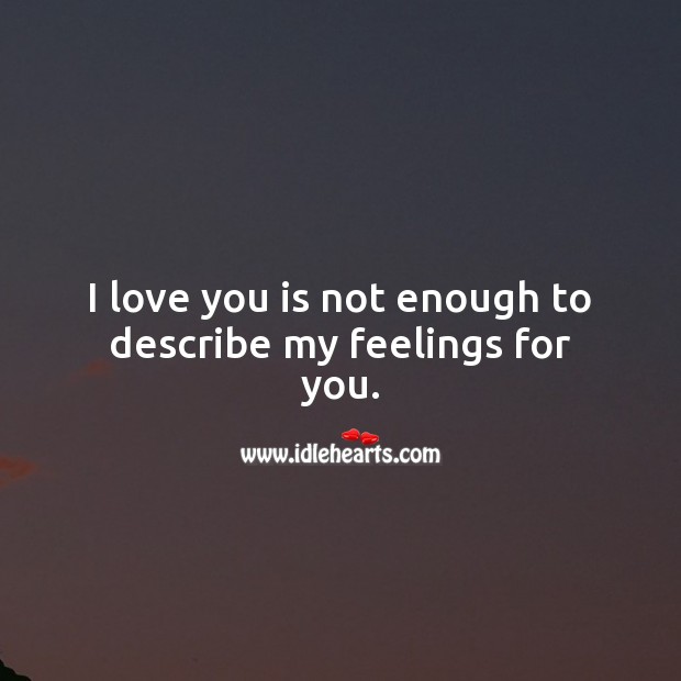 I love you is not enough to describe my feelings for you. Cute Love Quotes Image