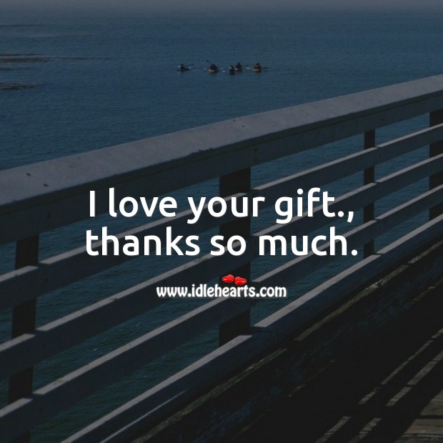 I love your gift, thanks so much. Gift Quotes Image