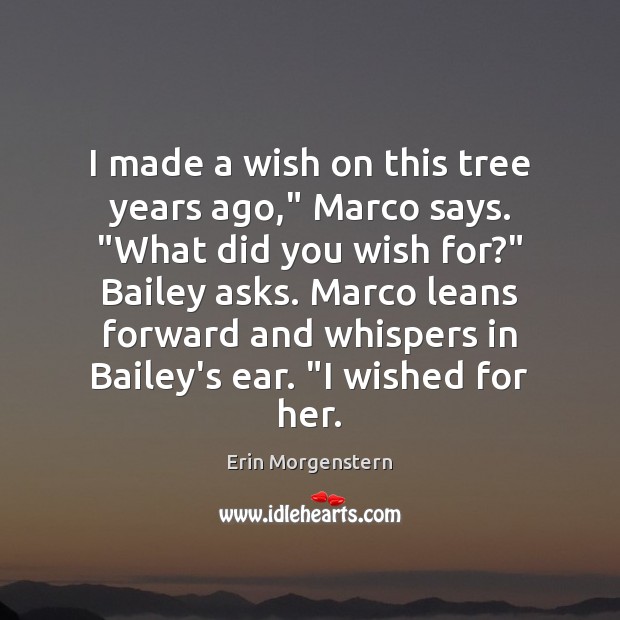 I made a wish on this tree years ago,” Marco says. “What Erin Morgenstern Picture Quote