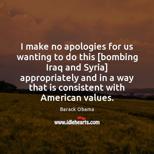 I make no apologies for us wanting to do this [bombing Iraq Image