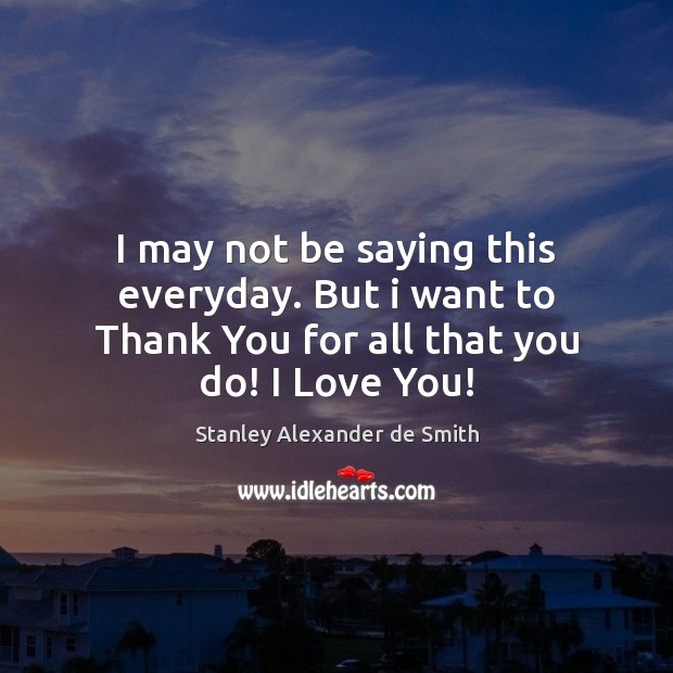 I may not be saying this everyday. But i want to Thank I Love You Quotes Image