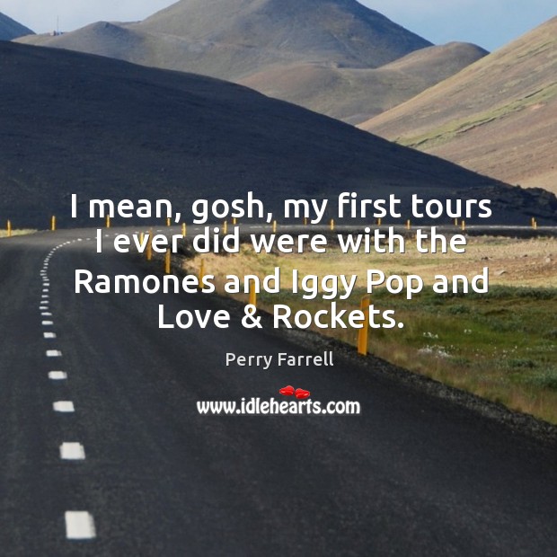 I mean, gosh, my first tours I ever did were with the ramones and iggy pop and love & rockets. Image
