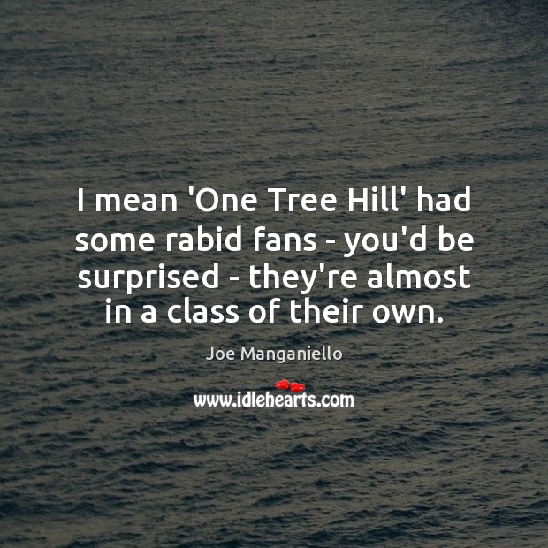 I mean ‘One Tree Hill’ had some rabid fans – you’d be Joe Manganiello Picture Quote