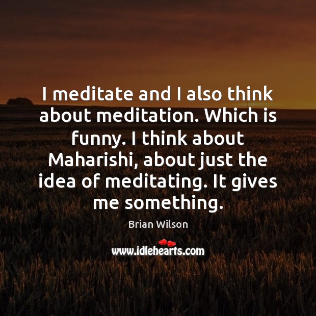 I meditate and I also think about meditation. Which is funny. I Image