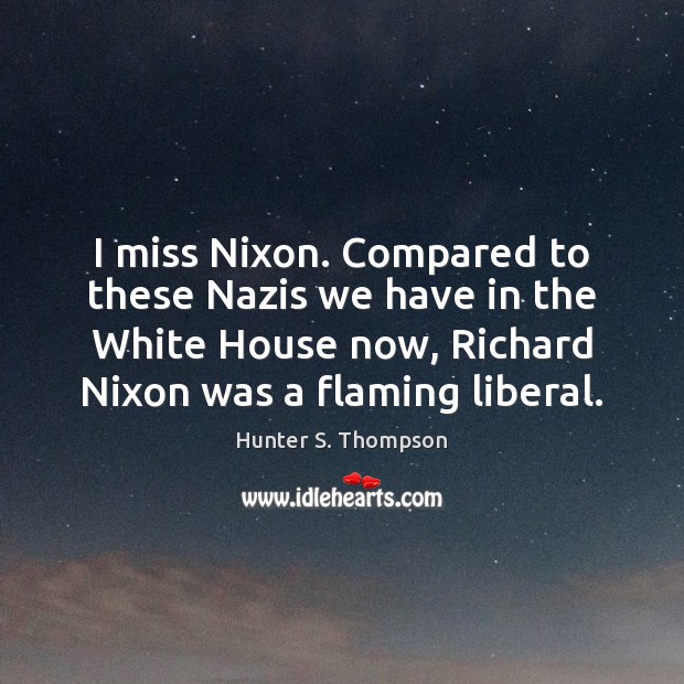 I miss Nixon. Compared to these Nazis we have in the White Image