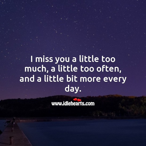 I miss you a little bit more every day. Miss You Quotes Image