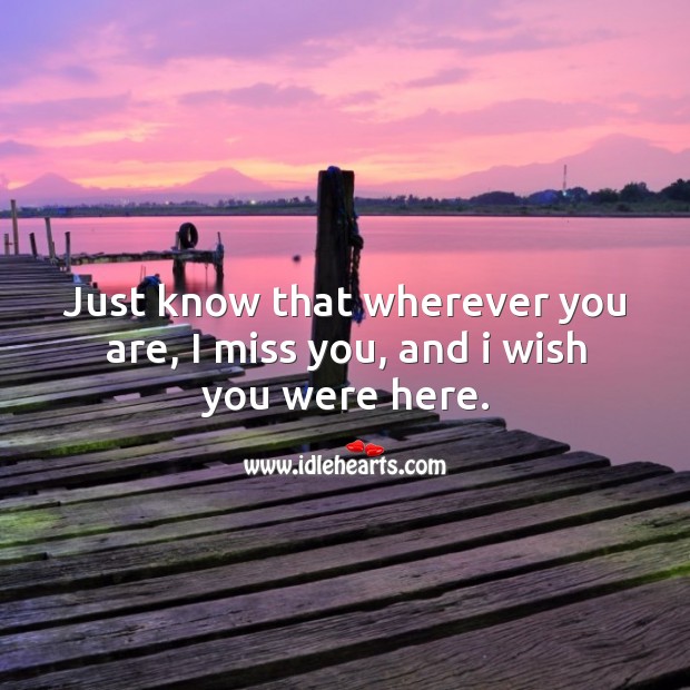 I miss you, and I wish you were here. Miss You Quotes Image