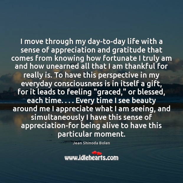 I move through my day-to-day life with a sense of appreciation and Image
