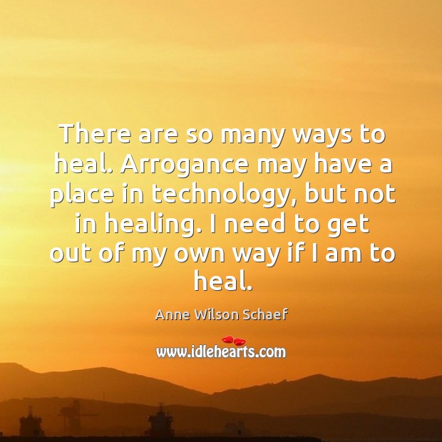 I need to get out of my own way if I am to heal. Anne Wilson Schaef Picture Quote