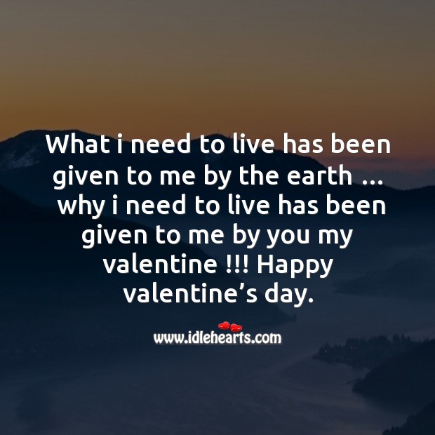 I need to live Valentine’s Day Quotes Image