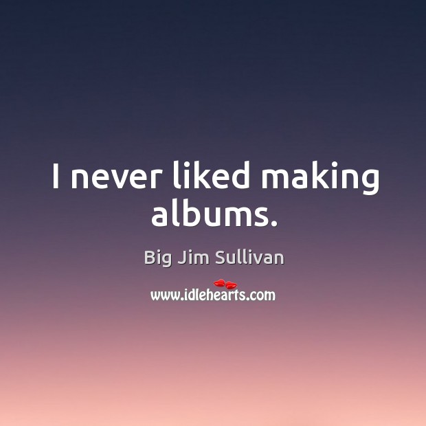 I never liked making albums. Big Jim Sullivan Picture Quote
