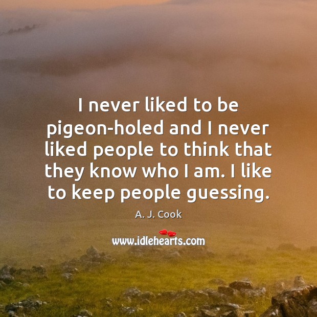 I never liked to be pigeon-holed and I never liked people to A. J. Cook Picture Quote