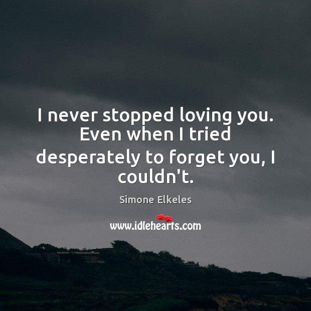 I never stopped loving you. Even when I tried desperately to forget you, I couldn’t. 