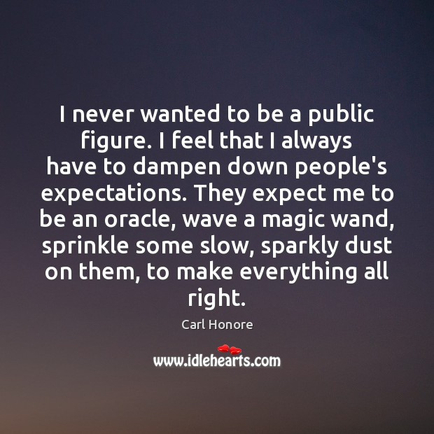 I never wanted to be a public figure. I feel that I Expect Quotes Image