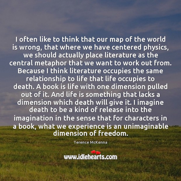 I often like to think that our map of the world is Terence McKenna Picture Quote