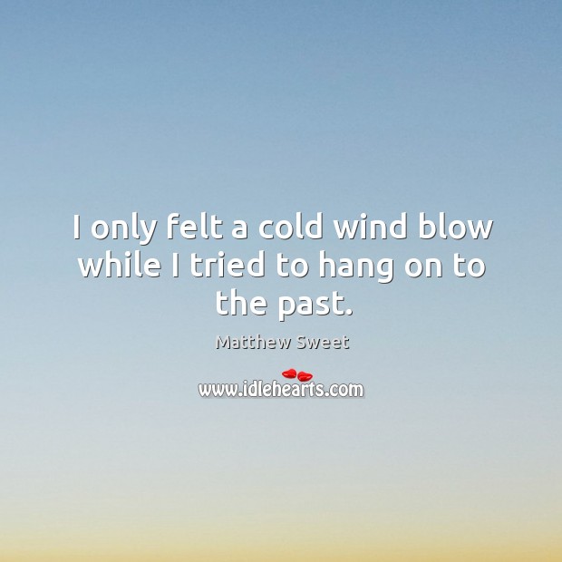 I only felt a cold wind blow while I tried to hang on to the past. Matthew Sweet Picture Quote