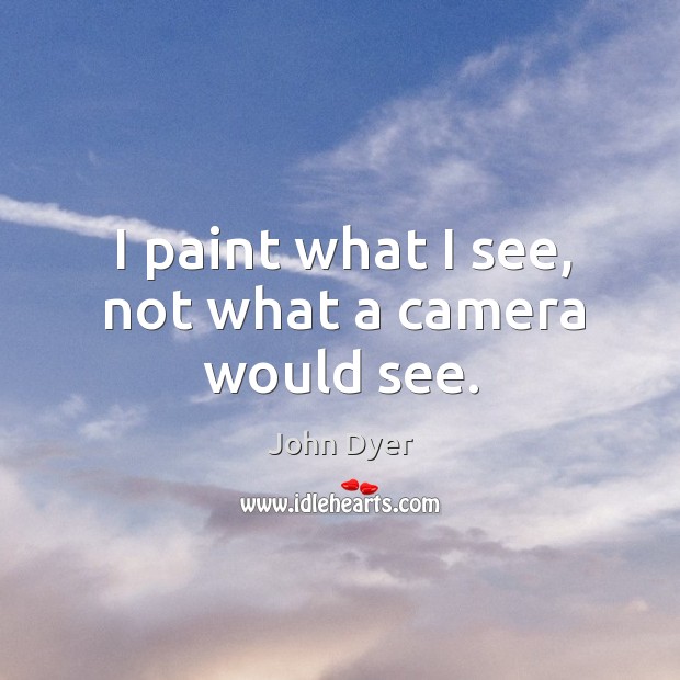 I paint what I see, not what a camera would see. John Dyer Picture Quote