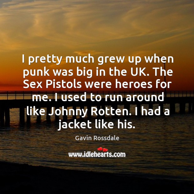 I pretty much grew up when punk was big in the uk. The sex pistols were heroes for me. Gavin Rossdale Picture Quote