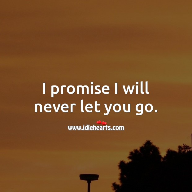 I promise I will never let you go. Promise Quotes Image