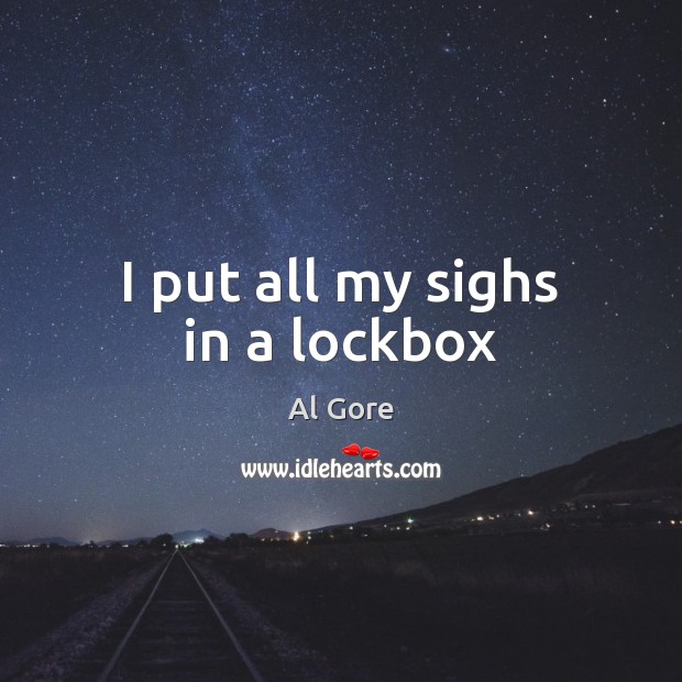 I put all my sighs in a lockbox Al Gore Picture Quote