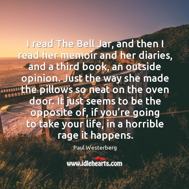 I read the bell jar, and then I read her memoir and her diaries, and a third book Image