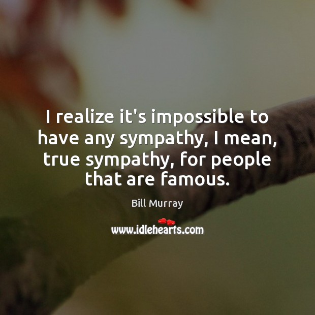 I realize it’s impossible to have any sympathy, I mean, true sympathy, Realize Quotes Image