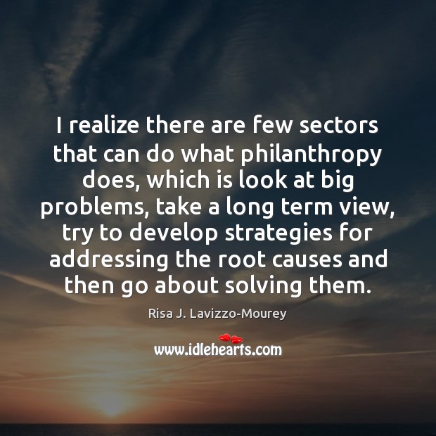 I realize there are few sectors that can do what philanthropy does, Image