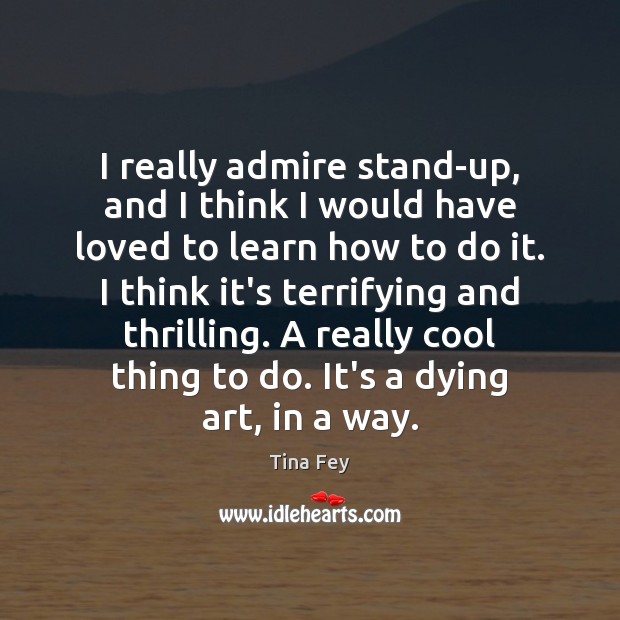 I really admire stand-up, and I think I would have loved to Cool Quotes Image