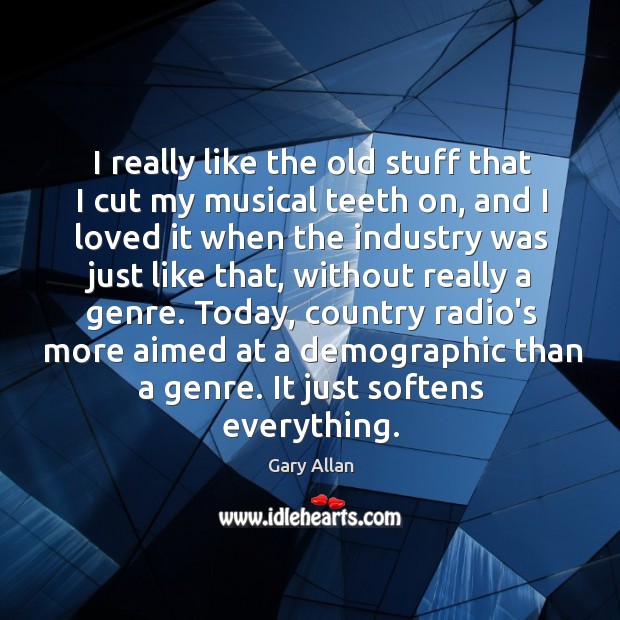 I really like the old stuff that I cut my musical teeth Gary Allan Picture Quote