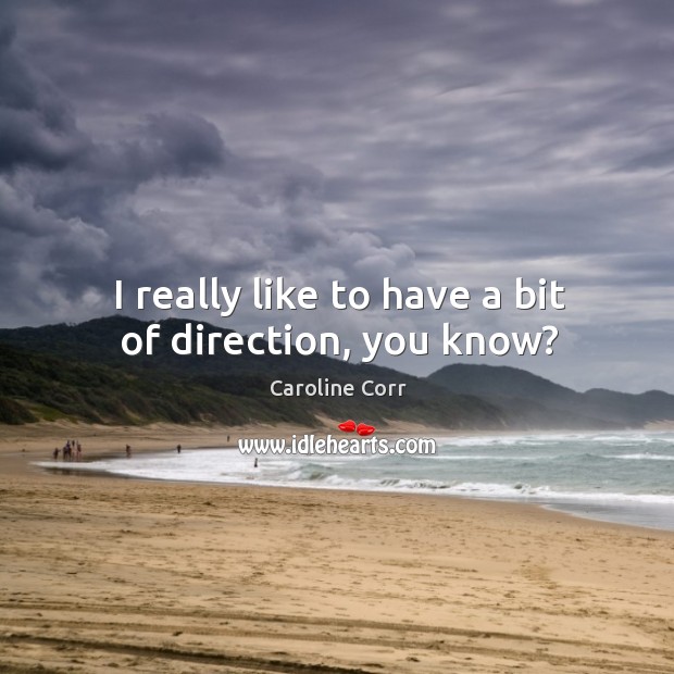 I really like to have a bit of direction, you know? Caroline Corr Picture Quote